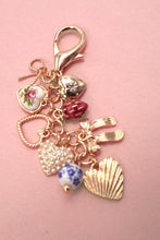Gold Porcelain Bows Hears Pearl Strawberry Bag Charm