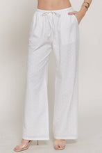 Off White Eyelet Woven Long Pants