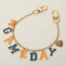 Blue Gold White Football GAME DAY Heart Charm