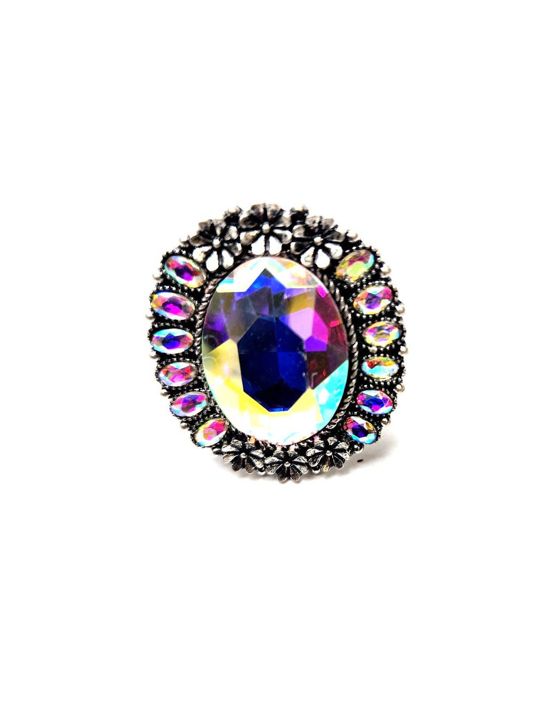 Western Crystal Concho Cuff Ring
