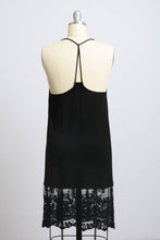 Black Versatile T-Back Lace Midi Slip