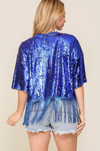 Royal Game Day Sequin Fringe Tee