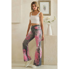 Black Pink Paint Spattered Flare Oli+Hali Jeans