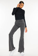 Grey High Rise Flare Stripe Kancan Pants