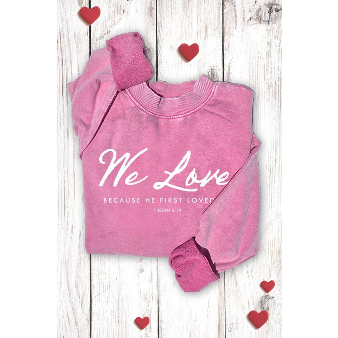 WE LOVE MINERAL GRAPHIC SWEATWHIRTS: MINERAL HOT PINK
