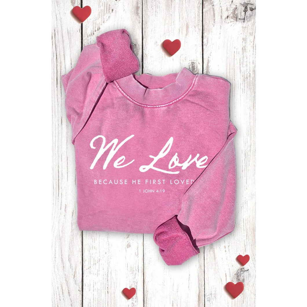 WE LOVE MINERAL GRAPHIC SWEATWHIRTS: MINERAL HOT PINK