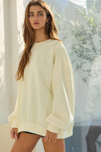 Cream Oversized Solid Super Soft Scuba Sweatshirt