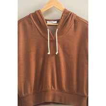 Chestnut V-Neck Drawstring Detail Long Sleeve Crop HYFVE Hoodie