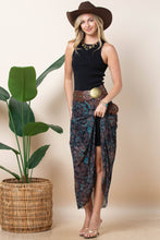 Brown Teal Paisley Lined Mesh Skirt