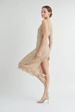 Nude Corset Lace Bustier Midi Dress