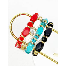 Bold Stones and Beads Mixed Adjustable Stretch Bracelet: MIX COLOR / ONE(12)