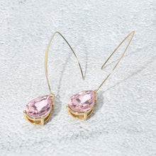 Fuchsia Teardrop Stone Cluster Long Drop Earrings