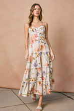 Spring Garden Honeysuckle Drift Lace Tiered Midi Dress