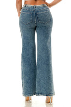 Blue Pearl & Floral Embellished Wide-Leg Jeans