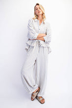 Denim Natural Stripe Soft Wash Lined Blended Pants