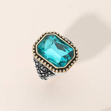 Black Rectangle Stone Stretch Ring