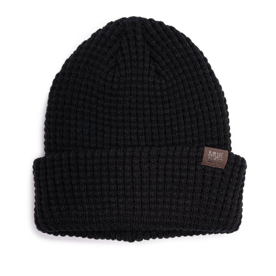Midnight Knit Muk Luks Unisex Cuffed Waffle Stitch Knit Beanie