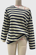 Green One-Shoulder Striped Top