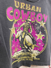 Faded Black Urban Cowboy Honky Tonk Bash Boxy Midriff Muscle top