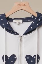 Off White Casual Zip Up Mello Jacket Stars & Stripes US Flag