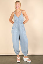 Mauve Mineral Washed Cotton Gauze Casual Jumpsuit