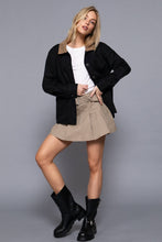 Olive Long Sleeve Corduroy Collar Detail Cotton Twill Work Jacket
