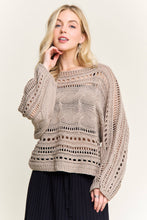 Khaki Crochted Open Knit Pullover