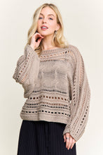 Khaki Crocheted Open Knit Pullover