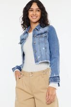 Medium Light Crop Fray Bottom Hem Kancan Jacket