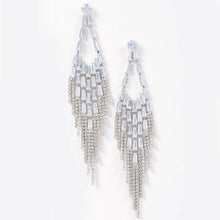 Silver Stone Fringe Earrings
