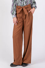 High Waist Belted Sage + Fig Pants: Camel