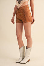 Camel Suede Lace Up Micro Shorts