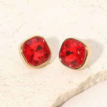 Blue Square Cut Gem Evening Stud Earrings