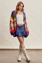 Rainbow Hand-Crochet Open Cardigan