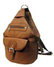 Brown cowhide leather backpack