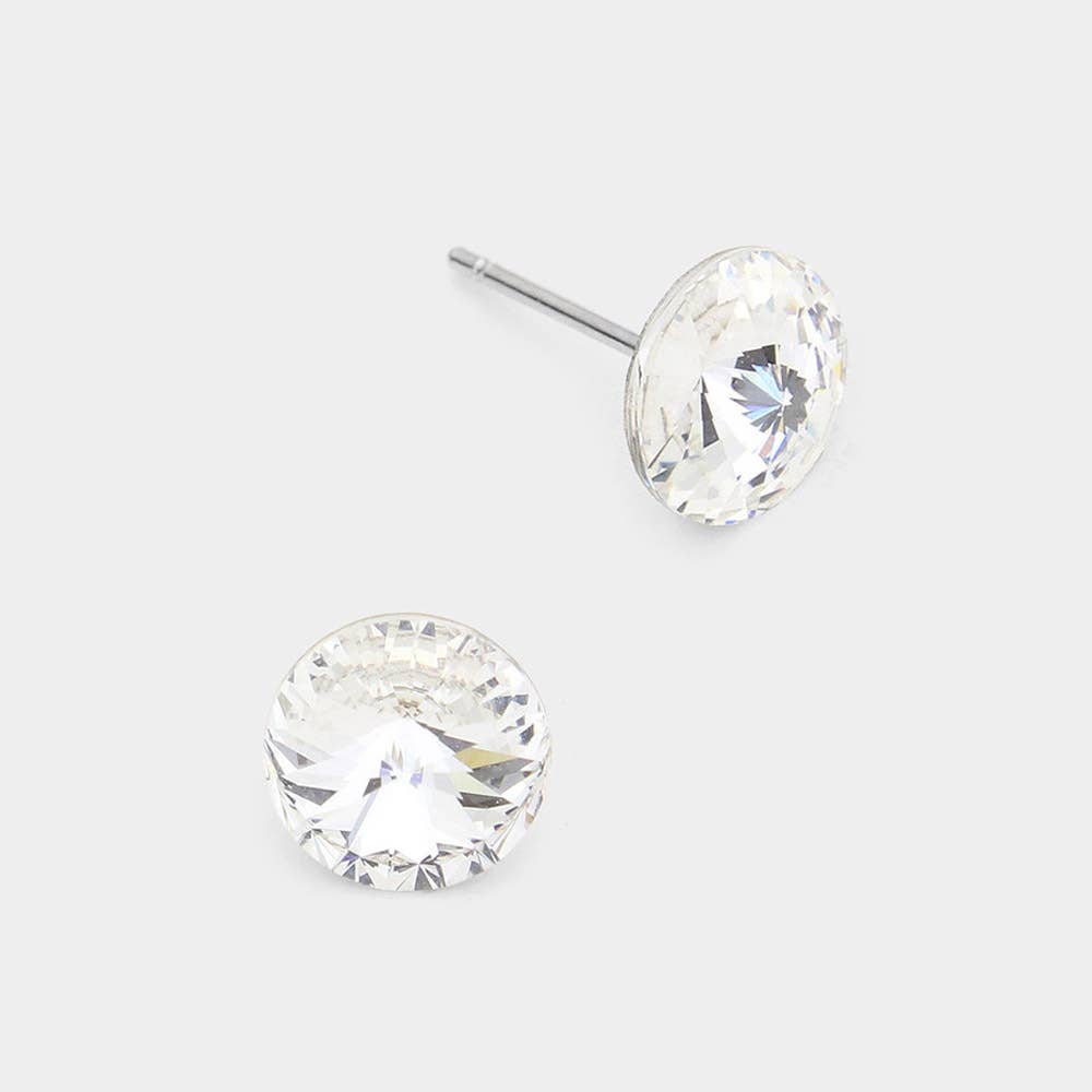 Crystal 8mm Round Crystal Stud Earrings