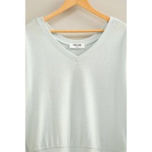 Ice Blue V-Neck Long Sleeve Top