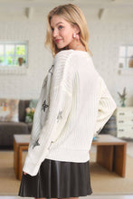 Off White Button Down Sequins Cardigan