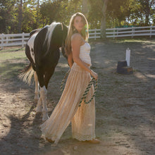 Latte Desert Dream Flow All Lace Shirred Waist Trousers