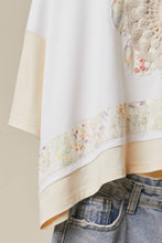Ivory Lace Embroidered Short Sleeve Round Neck Top