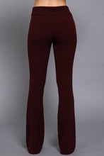 Maroon Semi Flare Brushed Knit Long Pants