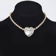 Gold Rhinestone Heart Shape Choker