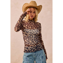 Leopard Mesh Long Sleeve Top