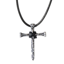 Kerusso Mens Necklace Nail Cross: Burnished Silver