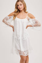 Ivory Open Shoulder Lace Dress