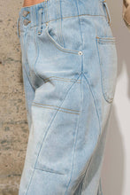 Cargo Denim Knee Length Shorts LT WASH