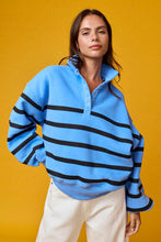 Blue Black Addison Stripe Pullover