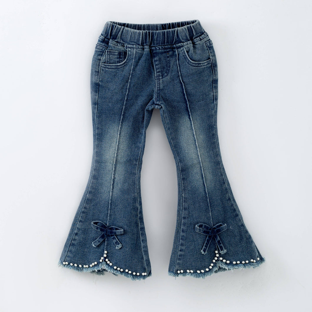 Kids Pearl Denim Flare Jeans