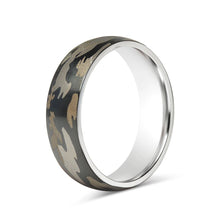 Camouflage Stainless Steel Blank Ring: 5 / 6mm