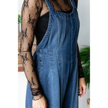 Medium Pleated Denim Overall with Pockets